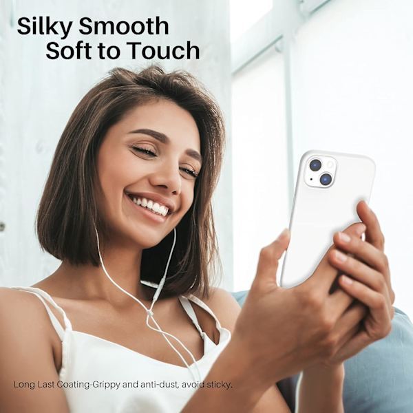 iPhone 13 Case, Liquid Silicone Case for 6.1 inch iPhone 13, Ultra-Thin Case, Shockproof Protective Soft Case with Full Coverage White White White