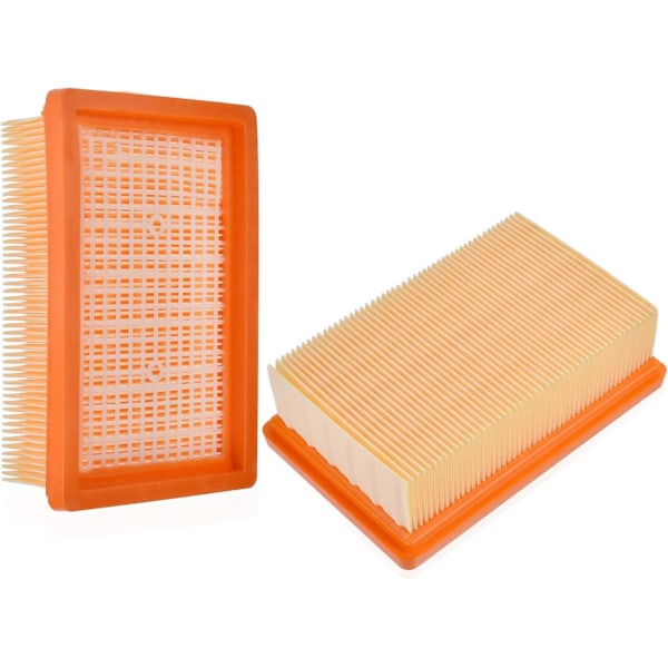 2-pakke flate utskiftbare filter for Karcher MV4 MV5 MV6 WD4 WD5 WD6, WD4P WD5P WD6P støvsugere våt-tørr - Erstatter 2.863-005.0