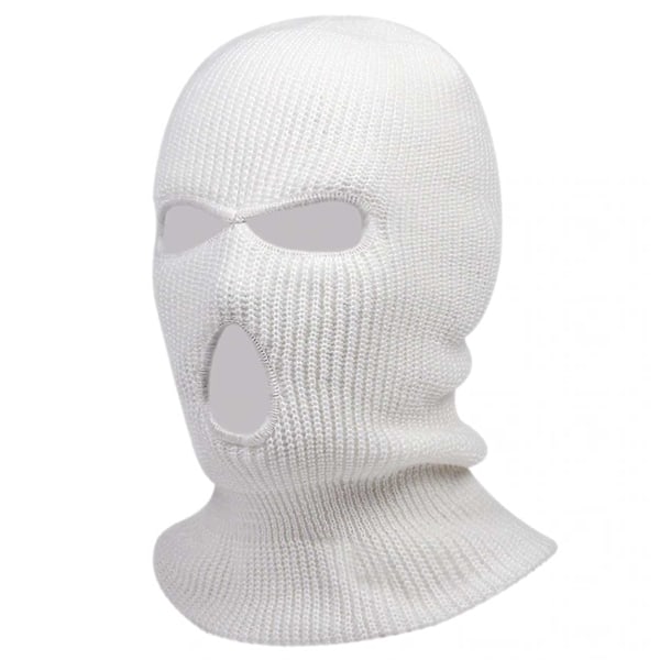 Vit Balaklava Skidmask Rånarluva vit white