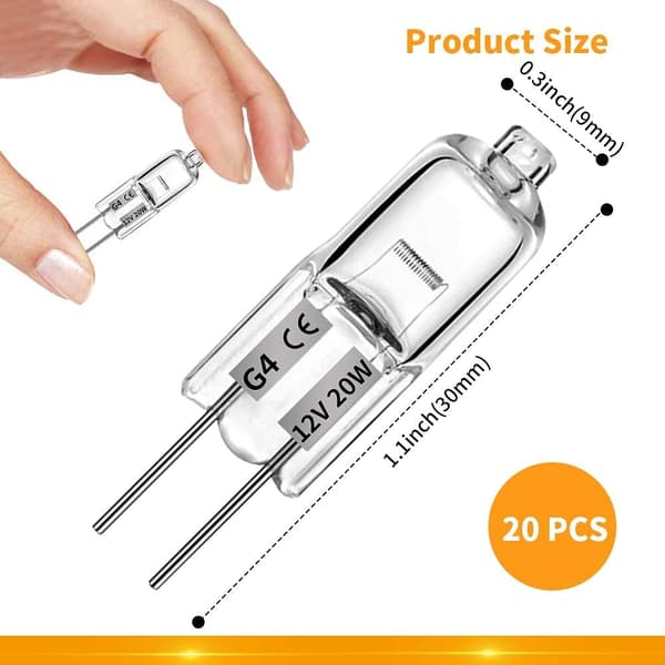 G4 Halogenlampor 20W 12V - Varmvitt - 20-pack 20W 20W 20W 20pcs