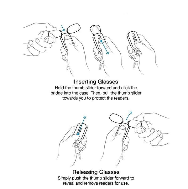 Komfortable nøkkelring Mini Nese Klips Lesebriller + Etui Thinoptics Style - Perf Strengthen 1.00