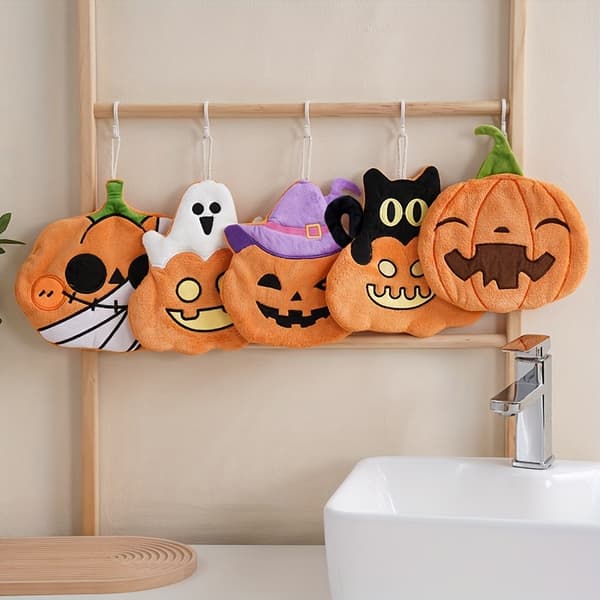 Halloween Pumpa Hängande Handdukar för Kök och Badrum Festlig Inredning Style 2