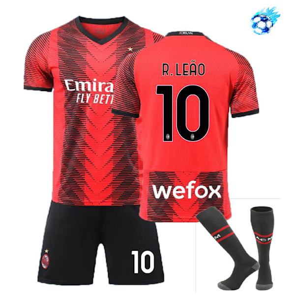 Nytt AC Milan Home Student Training Vuxen Set Sports Team Kit NO.10 med strumpor NO.10with socks 28