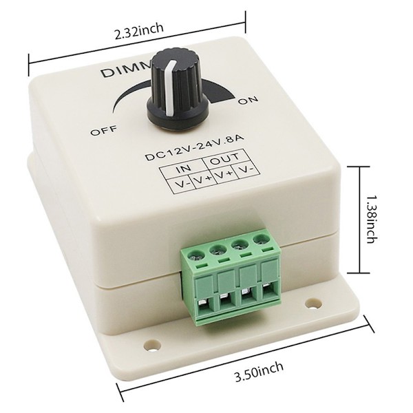 Led manuell dimmer / monokrom dimmer 12V 8A monokrom dimmer