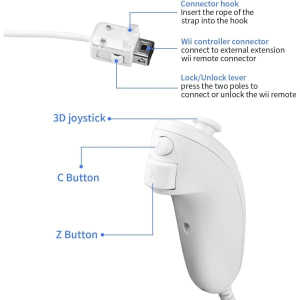 2-pak Wii Nunchuck Controllere, Motion Joystick til Gaming[JUN]