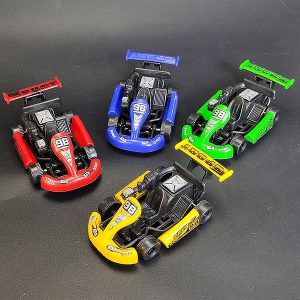 5 stk. Pull Back Bil Legetøj Inertial Go Kart