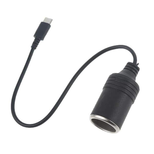 USB C PD til 12V 60W billaderadapterkabel kompatibel med billaderstøvsuger black