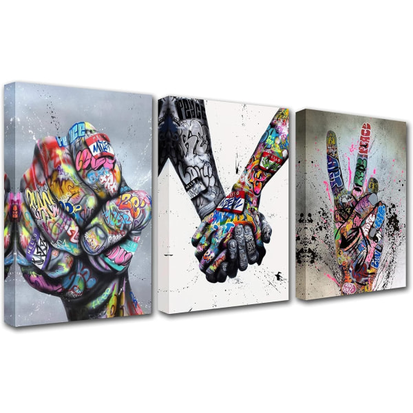 Street Art Dekor, Lovers Holding Hands, Målning, Graffiti P