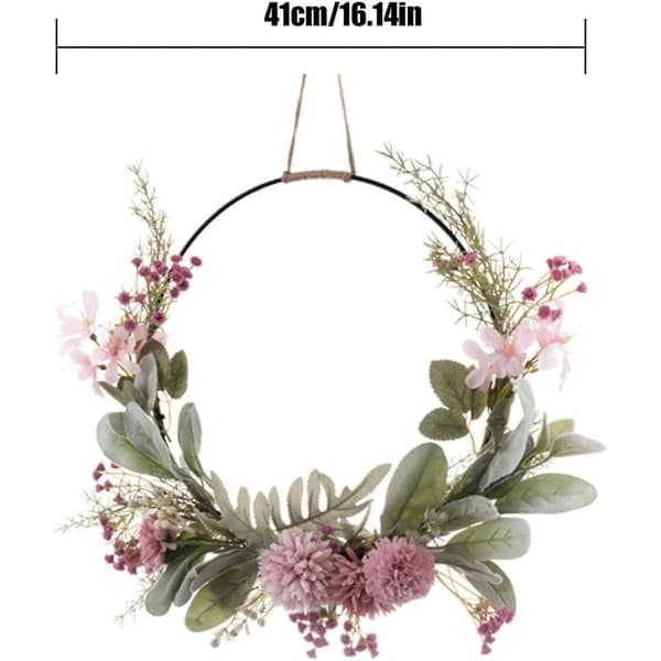 Kunstig Blomsterkrans for Dørdekorasjon Hele Året [JUN]