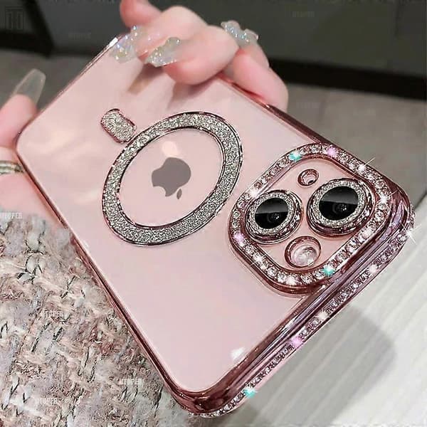 Glitrende Bling Diamant Telefoncover til iPhone 15 14 13 12 11 Pro Max Plus[JUN] For iPhone 13 gold