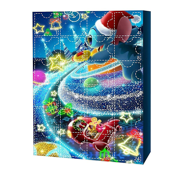 Stitch Julkalender 2024, Jul 24 Dagers Nedtellingskalendere, 24 Søte Tegneserie Stitch Figurer Blind Box Gaver