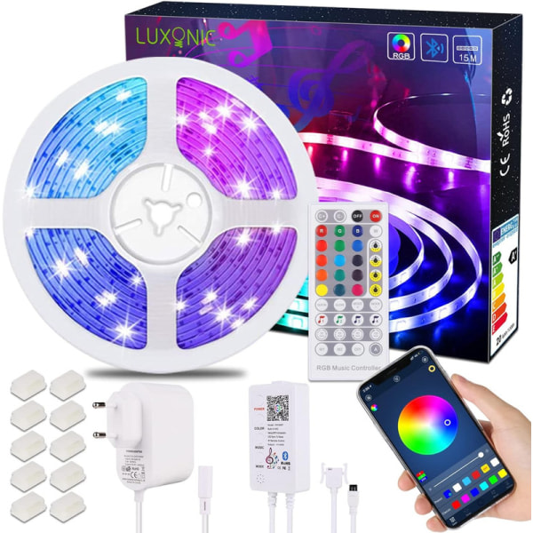 20m RGB LED-strimmel Bluetooth LED-strimmel lysbånd 5050 striber App