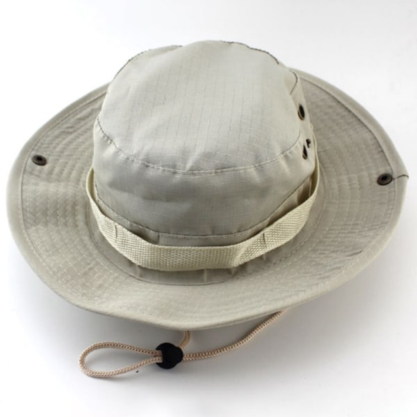 Miesten Vapaa-ajan Lippikset Laaja Reuna Cap Sotilas Camo Hatut Beige - Solid