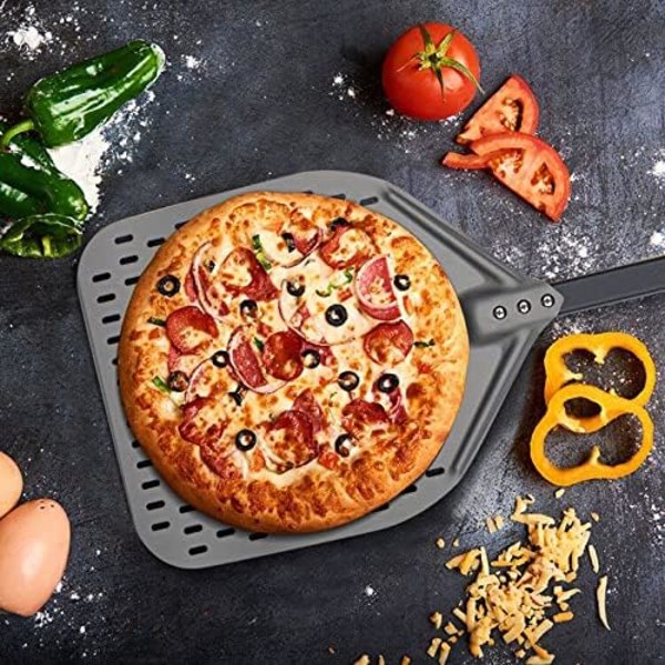 Pizzaspade, Perforerad Hårdanodiserad Aluminium Pizzaspade