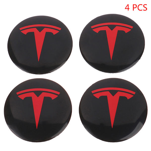 4 stk. Hjul Center Hub Cap Kit til Tesla Model 3 Y Tesla Accesso Red