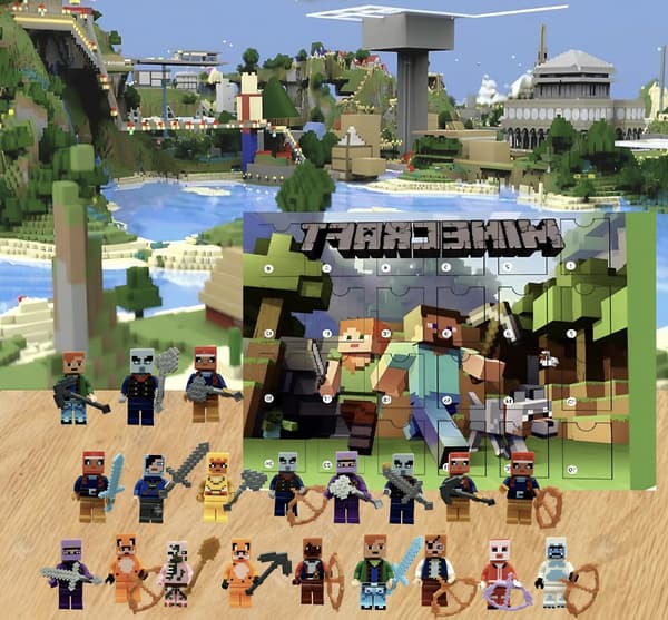 Minecraft Julekalender 2024 - 24 Dages Legetøjsbyggesæt til Børn[JUN]