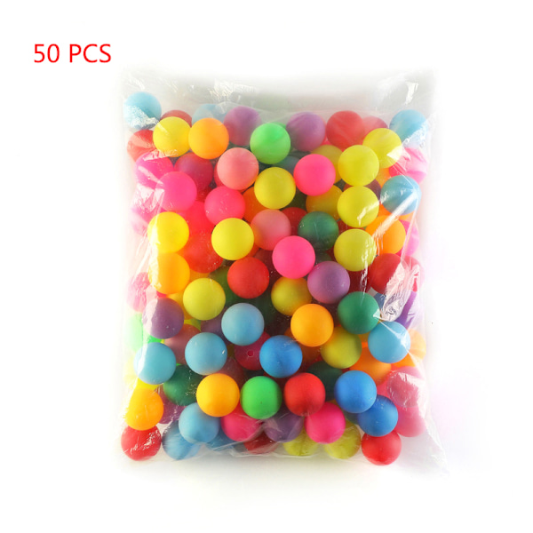 50 kpl värikkäitä pingispalloja 40 mm hauskaan pöytäpeliin one size