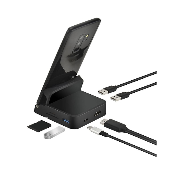 USB-C Hub Dockingsstasjon Telefonstativ Dex Pad Stasjon USB-C Til -kompatibel Dock Strømladersett