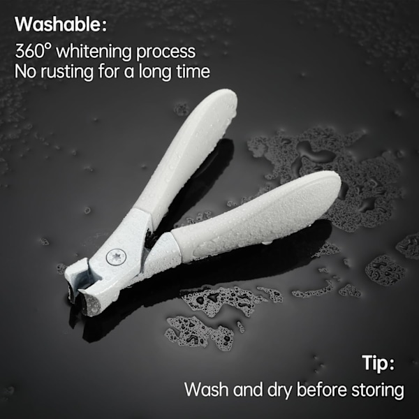 Nagelklippare Klippare Bred Käke Fingernagel och Tånagel Klippare Heavy Duty Nagelklippare Skarp Kurvad Tånagel Klippare för Män och Kvinnor White