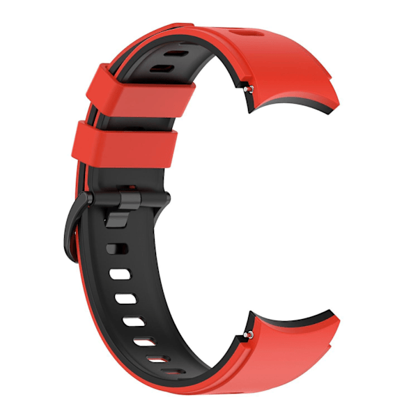 Silikoniranneke Samsung Galaxy Watch 4/5/6 40/44mm / Watch6 Classic 43mm 47mm / 5 Pro 45mm -kelloille Red  Black