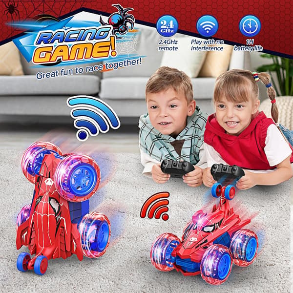 Oppladbar Spider-Man RC Stuntbil - 360 Flips & 4WD[JUN]