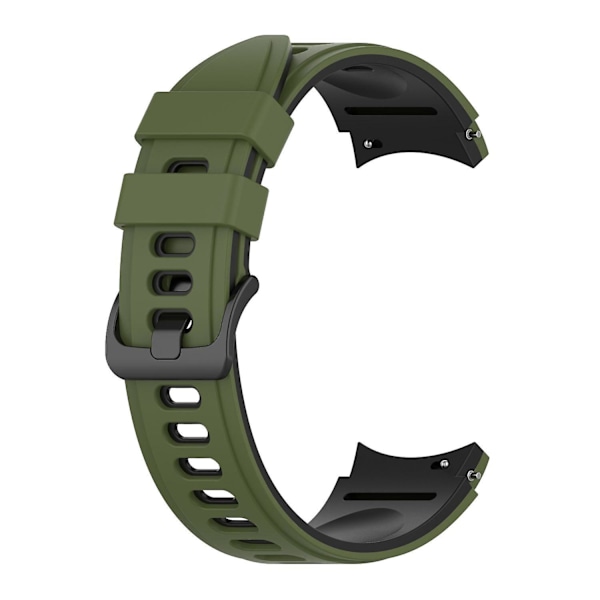 Kaksivärinen silikoniranneke Galaxy Watch4/5/6 40mm 44mm/Watch6 Classic 43mm 47mm/Watch 5 Pro 45 -kelloille Army Green Black
