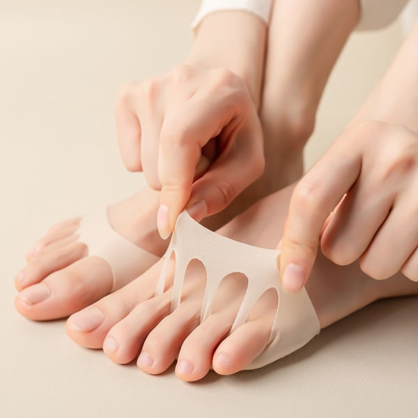 Five-finger and half-foot socks, set in ice silk, thin toe socks