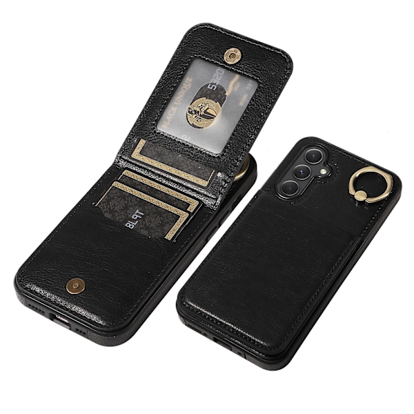 Korttikotelo Anti-fall Kuori PU Nahka+TPU Kuori Kotelo Samsung Galaxy A54 5g:lle Black