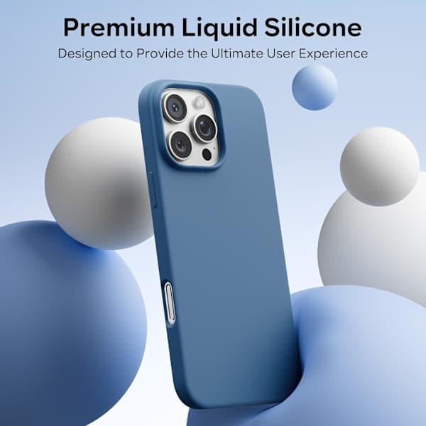 Flydende silikonecover til iPhone 16 Pro, stødsikker blød fuld beskyttelse (blå) iPhone 16 Pro Blue