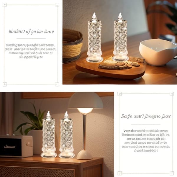 6 Romantiske Flammeløse LED-Søylelys for Bryllups- og Jubileumsdekorasjon [JUN]