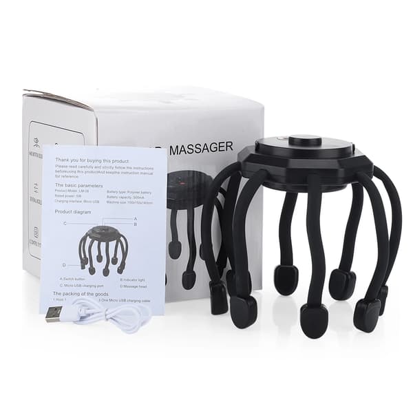 Elektrisk hovedmassager med 3 tilstande til stresslindring og migræne