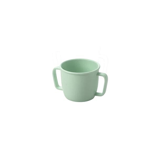 Two-handled mug in solid color drinking cup Milk coffee cup, Practical and popular Green