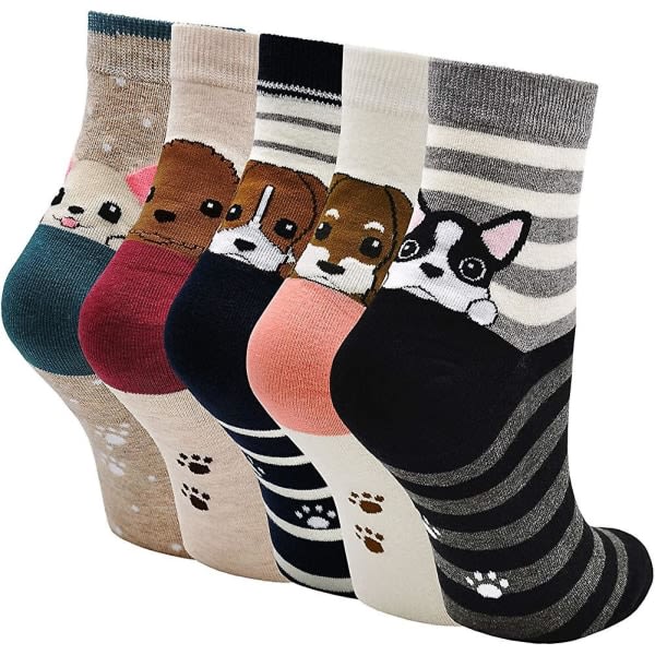 Women's Cotton Cute Animal Socks: Funny Soft Cat Dogs in Cotton