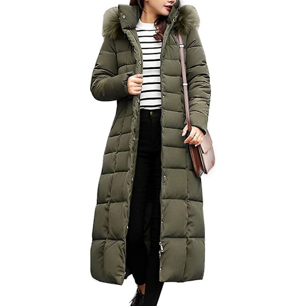 Vedenpitävä Parka Takki Trendikäs Takki Naiselle Talvitakki Puuvilla Vuorattu Lämmin Maxi Puffer Takki Naiselle Pitkät Takit Parka Takki Vihreä green L