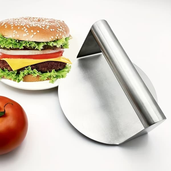 Burgerpresseform i rustfrit stål til bøffer og grillning Large Silvery
