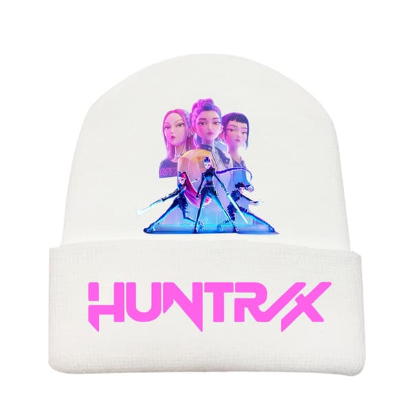 Kpop Demon Hunter Tryckt Mössa - Varm Stickad Ullhatt för Kallt Väder[JUN] One size Black-11