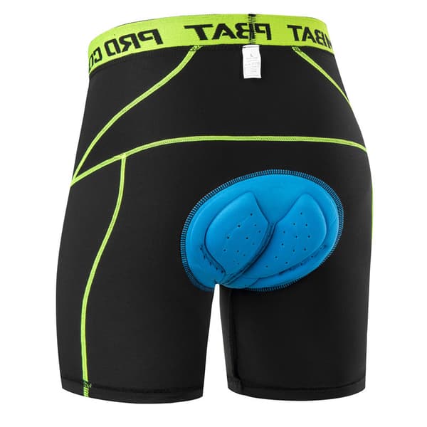 3D Polstrede MTB Cykelbukser Åndbare Sort-Grøn Black-Green L