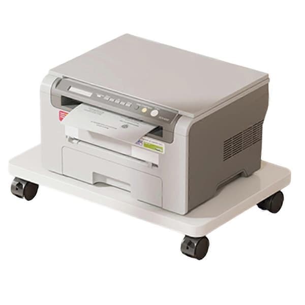 Printer Stand Under Desk with Wheels, Detachable Printer/Copier Shelf and CPU Holder for Heavy-Duty Storage, White White