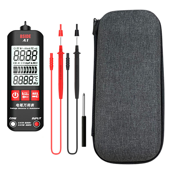 A1 Helautomatisk Anti-Burn Intelligent Digital Multimeter Spenningsdeteksjon Multimeter LCD-skjerm a1 cloth bag