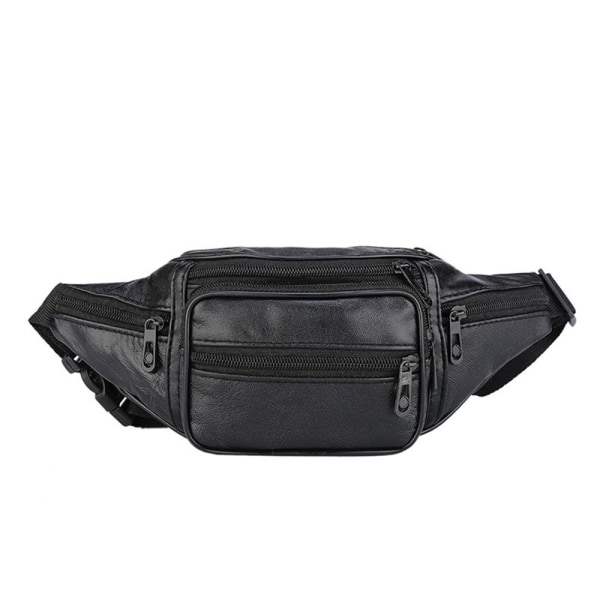 Læder Midjeväske Fanny Pack Brysttaske black