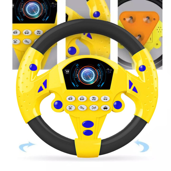 Simulering kjøre bil leketøy ratt Barn Baby Interaktiv yellow one-size