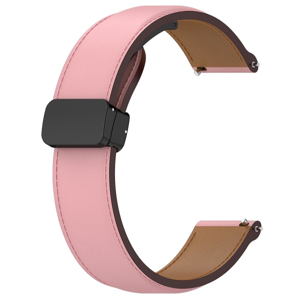 20 mm fällbart läderspänne klockarmband för Samsung Galaxy Watch6 40 mm 44 mm/Watch6 Classic 43 mm 47 mm Pink