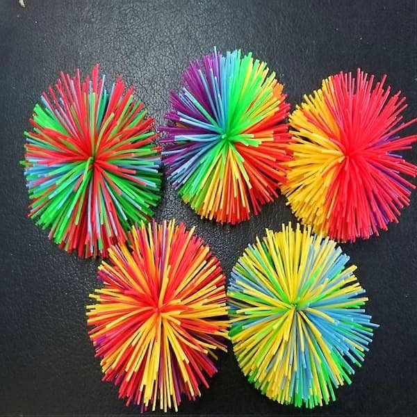 10-pack Färgglada Studsbollar i Silikon - 60mm Stressleksaker [JUN] 6X6CM