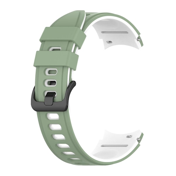 Tvåfärgat silikonarmband för Galaxy Watch4/5/6 40mm 44mm/Watch6 Classic 43mm 47mm/Watch 5 Pro 45mm Light Green White