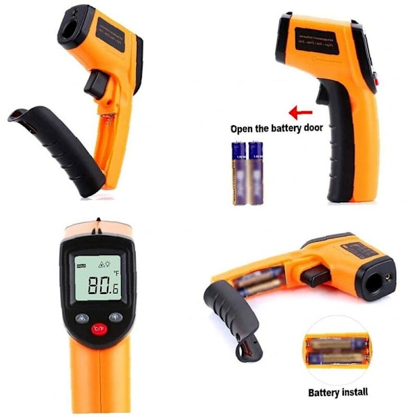 Ikke-humant infrarødt termometer digital laser infrarød temperatur -50~380℃