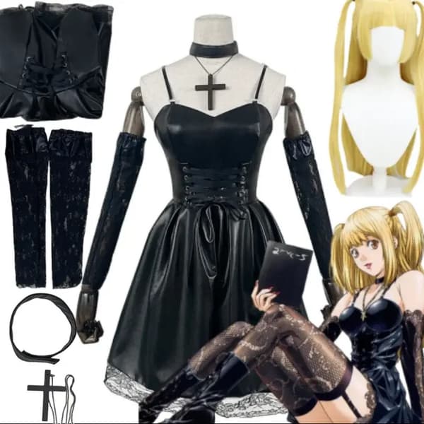 Death Note Misa Amane Anime Cosplay Kostym & Uniform Set[JUN] Costume+Wig 2XL