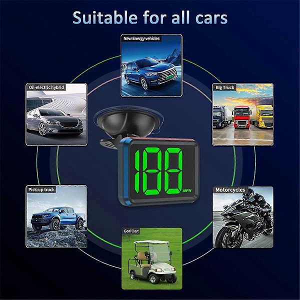 Universal Bil GPS Speedometer MPH Digital Display USB HUD Hastighedsmåler[JUN]