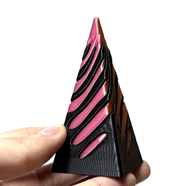 3 Impossible Cube Fidget Leksaker, Spiral Pyramid Pusselset[JUN] red gold