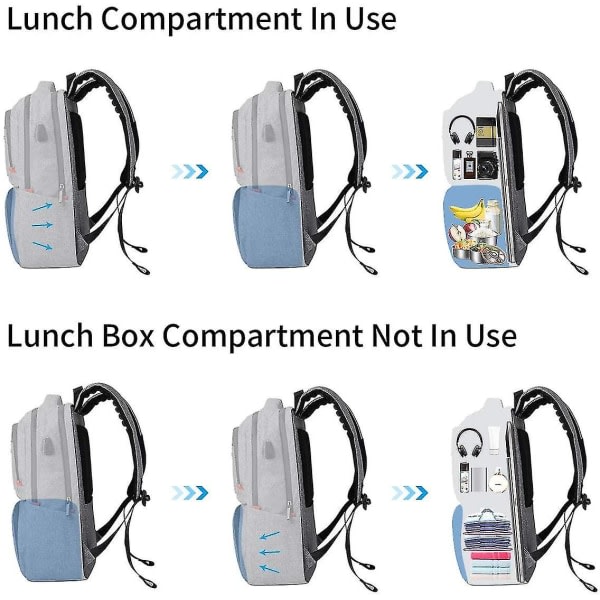 Lunchryggsäck för kvinnor, isolerad kylryggsäck med lunch