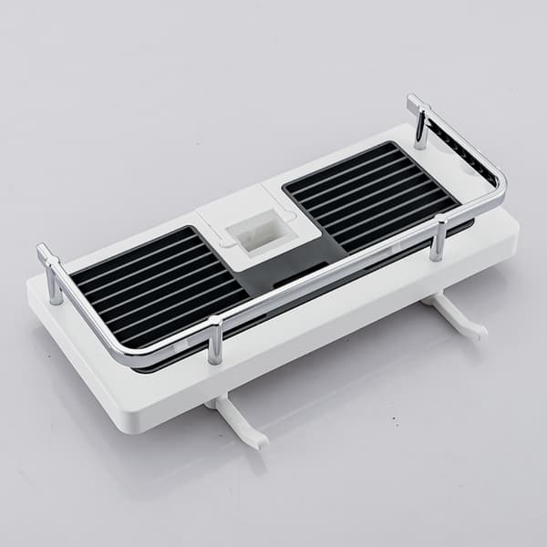 Holdbar Krom Brusehylde - Rustfri ABS Organizer med Pladsbesparende Design